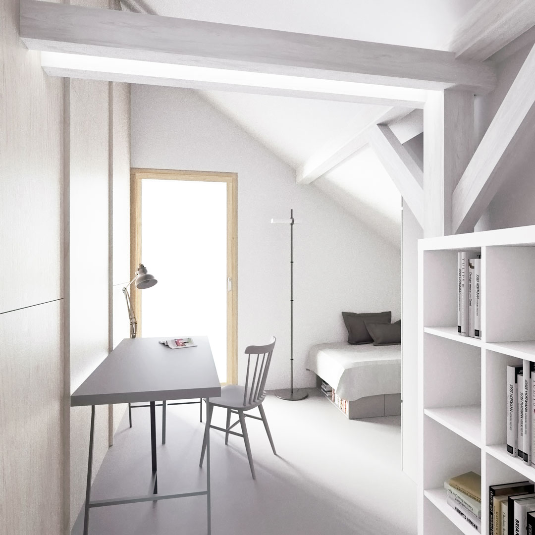 Dětský pokoj v podkroví vily v Pozlovicích