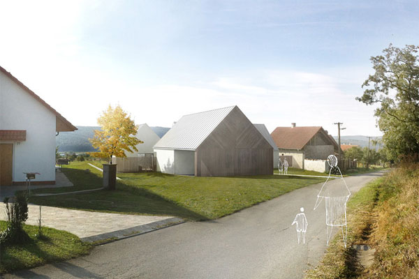 Vizualizace rodinného domu ve Lhotce